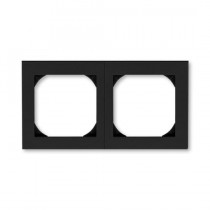 rámeček dvojnásobný s otvorem 55x55; onyx/kouřová černá, design LEVIT M